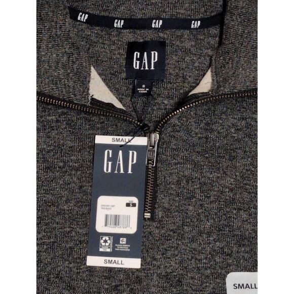 Gap Men's Half Zip Pullover Mock Neck Grey Sweater Long Sleeve Small - Picture 3 of 7